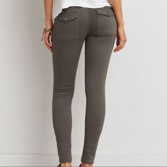 AEO Sateen X Super Stretch Button Fly Skinny Jeggings Size 4R - Picture 2 of 7